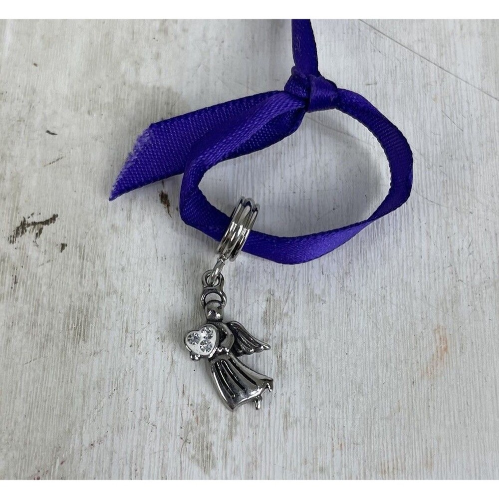Hallmark Connections Angel Rhinestones Dangle Charm Bead Stainless Steel NWOT